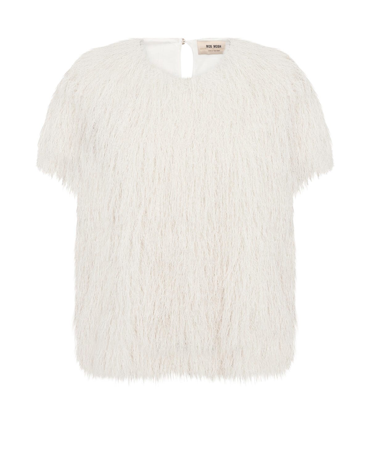 Brim Faux Fur t-shirt – Ecru